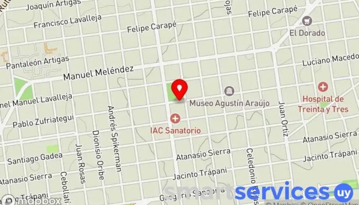 mapa de Colegio Nuestra Señora de los Treinta y Tres Centro de educación secundaria en Treinta y Tres