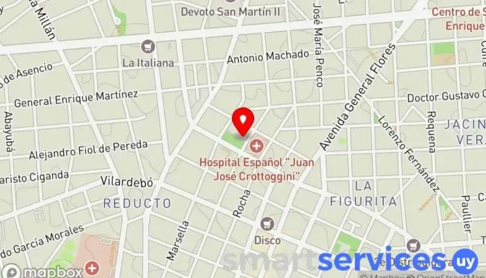mapa de Colegio Sagrado Corazón-Primaria Centro educativo en Montevideo