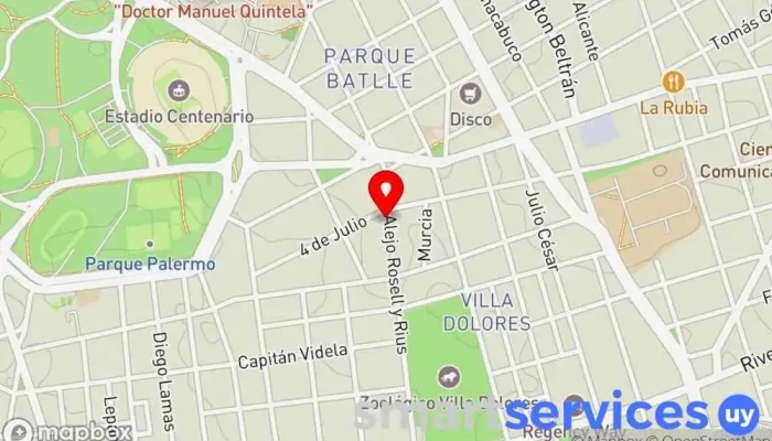 mapa de Colegio San Ignacio Centro de educación secundaria, Colegio religioso en Montevideo