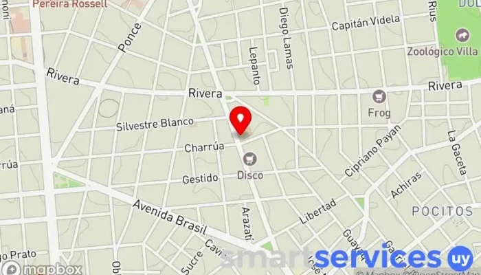 mapa de Colegio y Liceo Alemán Centro escolar en Montevideo