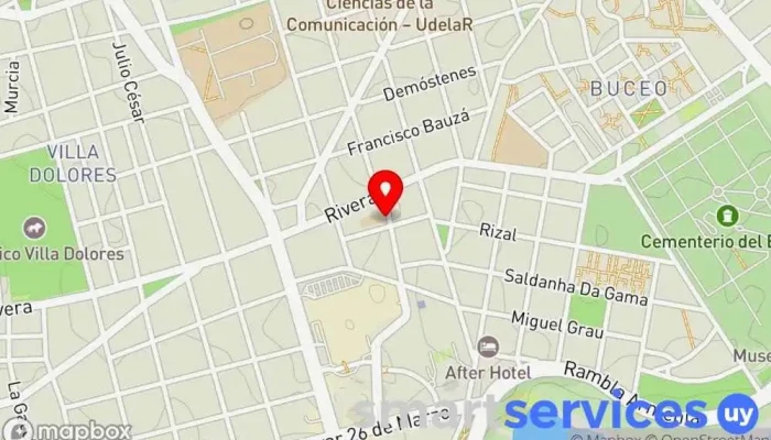 mapa de Colegio y Liceo América Institución educativa en Montevideo