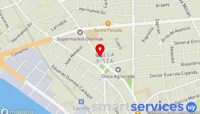 mapa de Colegio y Liceo Bet-el Centro de educación secundaria, Escuela en Montevideo