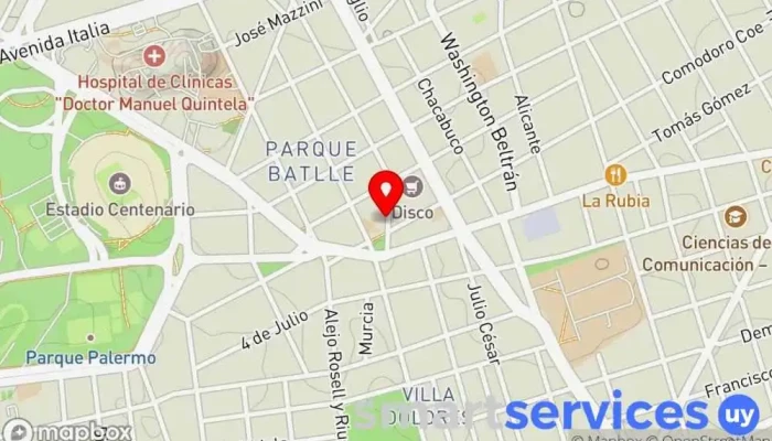 mapa de Colegio y Liceo Español Cervantes Colegio privado, Colegio bilingüe, Centro educativo, Institución educativa, Centro de educación secundaria en Montevideo