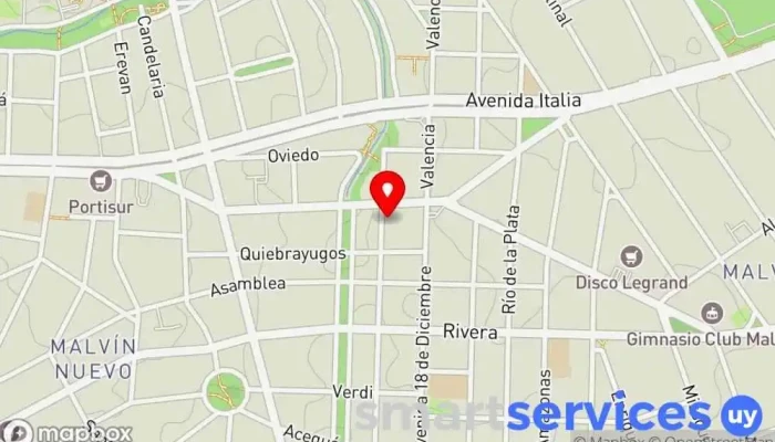 mapa de Colegio y Liceo Horacio Quiroga Escuela en Montevideo