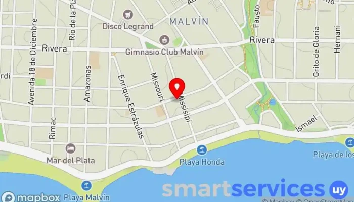 mapa de Colegio y Liceo John F. Kennedy Anexo Maternal Centro de educación preescolar en Montevideo