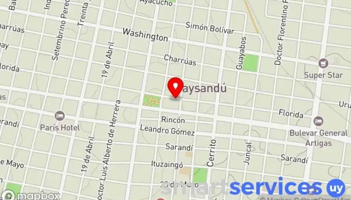 mapa de Colegio y Liceo Nuestra Señora del Rosario Colegio privado en Paysandú