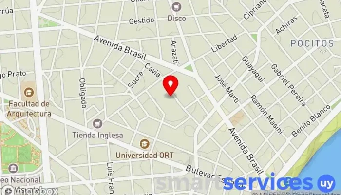 mapa de Comunidad Yavne Institución religiosa, Centro educativo, Sinagoga en Montevideo