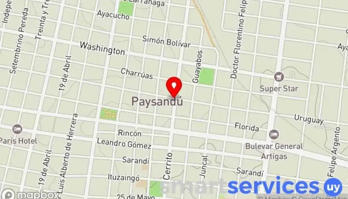 mapa de CONTACTO FM 106.9 Emisora de radio en Paysandú