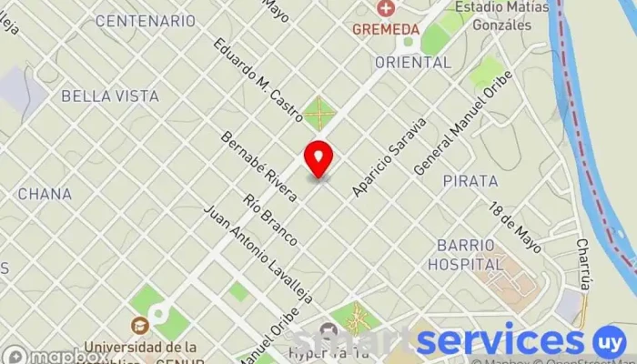 mapa de Coodas Agencia de seguros odontológicos en Artigas
