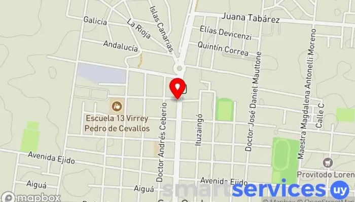 mapa de Cooperativa de Taxi carolina. Servicio de taxis en San Carlos