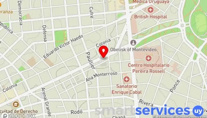 mapa de Crystal Vision Óptica en Montevideo