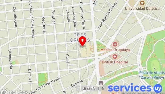 mapa de CUT Corporación Empresa de autobuses en Montevideo