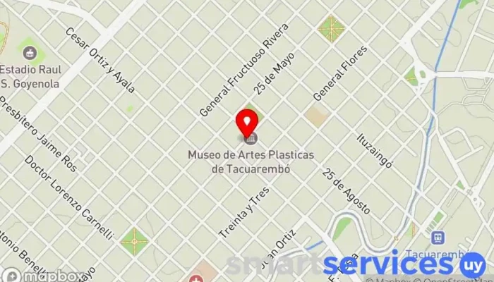 mapa de CX 140 Radio Zorilla Emisora de radio en Tacuarembó