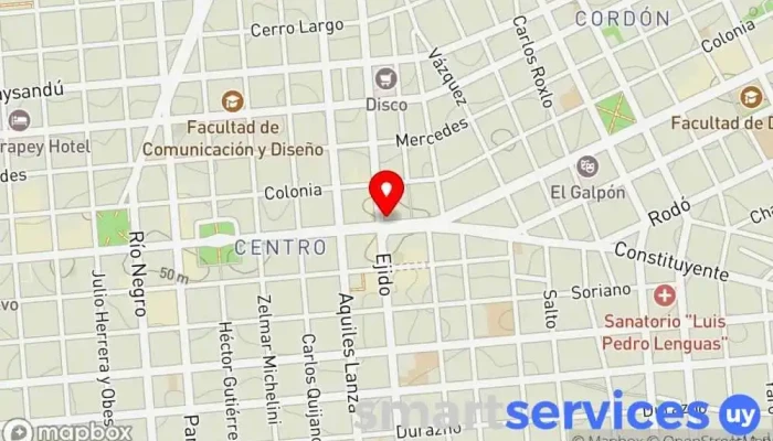 mapa de CX36 Radio Centenario Emisora de radio en Montevideo