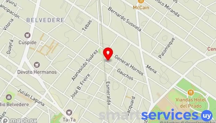 mapa de Damián Lentes Polarizados Óptica en Montevideo