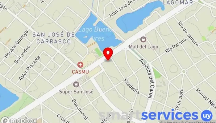 mapa de D.A.O Proveedor de lentes de contacto, Fábrica en Ciudad de la Costa