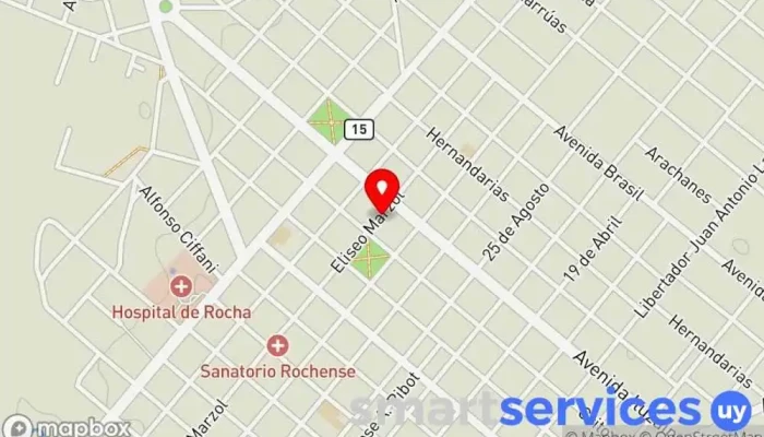 mapa de De León Estudio notarial e inmobiliaria Agencia inmobiliaria, Notaría, Gestoría en Rocha
