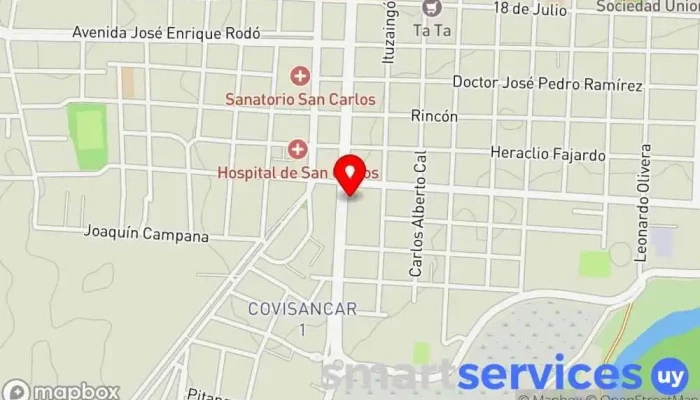 mapa de DEKSON SA Agencia de registro de automóviles en San Carlos