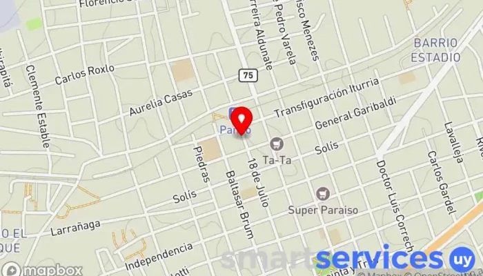 mapa de Del Molino 89.3 FM Emisora de radio en Pando