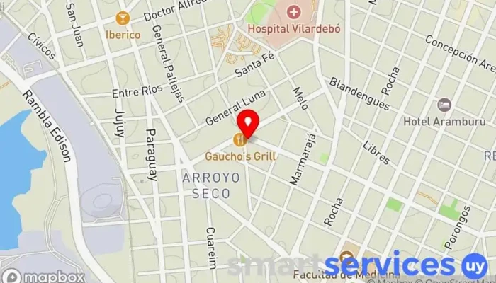 mapa de Del Plata FM 95.5 Oficinas de empresa en Montevideo