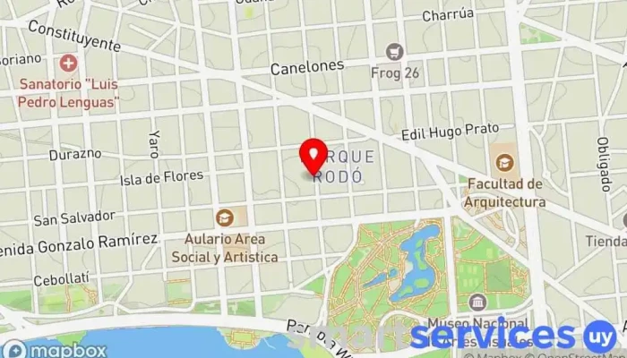 mapa de Del Sol Emisora de radio en Montevideo