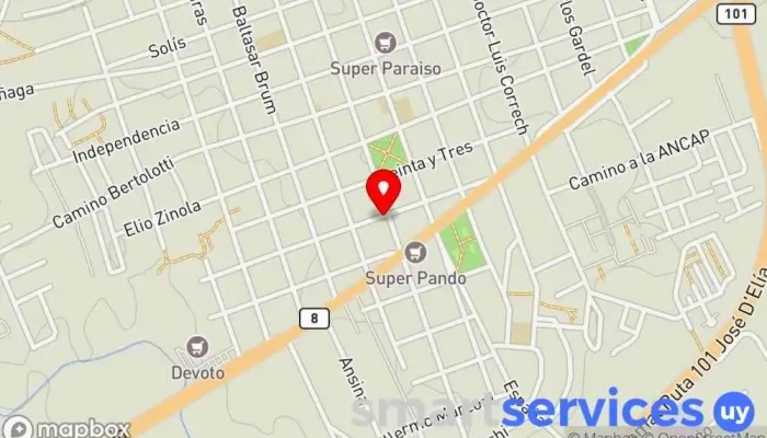 mapa de Destacamento Radiopatrulla Policía en Pando