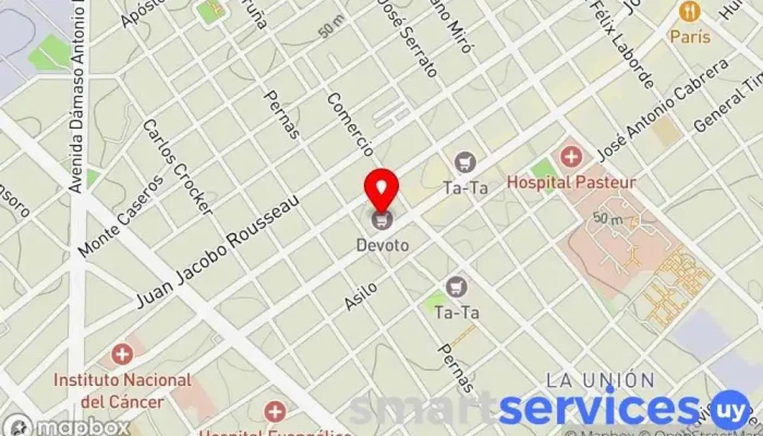 mapa de Devoto Hipermercado en Montevideo