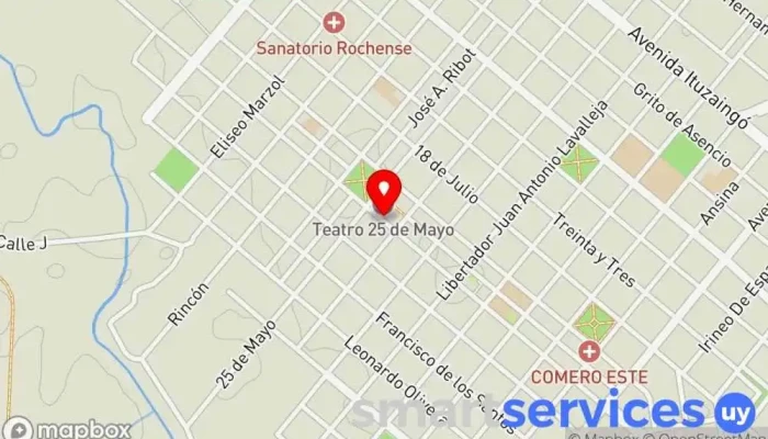 mapa de Difusora Rochense Emisora de radio en Rocha
