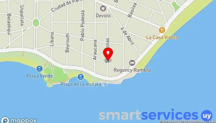 mapa de Dodecá Escuela de arte, Asesor audiovisual, Escuela de arte dramático en Montevideo
