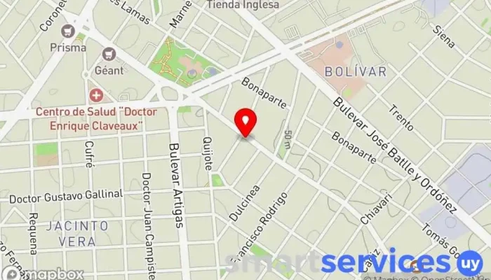 mapa de Dot sound Tienda de accesorios para automóviles en Montevideo