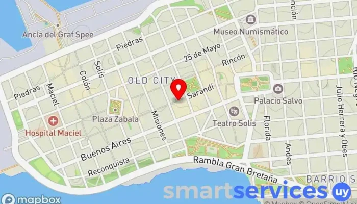 mapa de ECU Escuela de Cine del Uruguay Escuela de arte, Cine en Montevideo