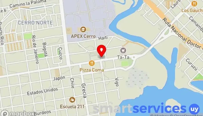 mapa de Egipto y Terminal Cerro Bus stop en Montevideo