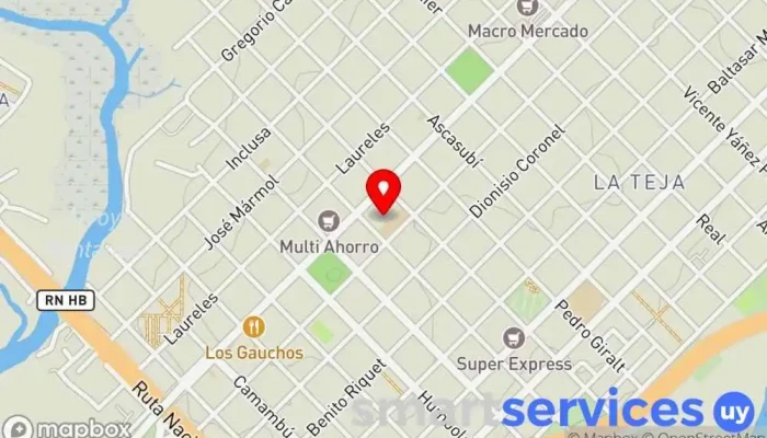 mapa de El Puente FM 103.3 Emisora de radio en Montevideo
