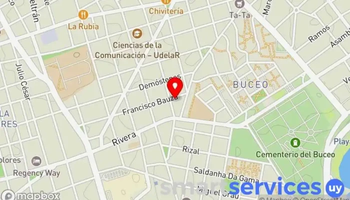 mapa de El Ratón Azul Educación Inicial Escuela en Montevideo