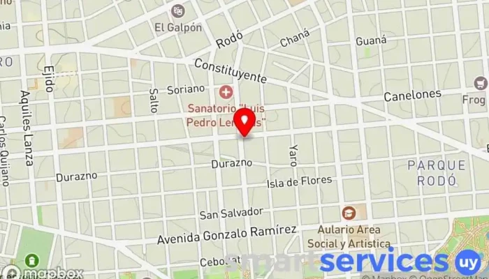 mapa de Electrónica Visión Tienda de accesorios para automóviles, Car security system installer en Montevideo