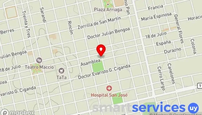 mapa de Emisora Principal 107.9 FM Emisora de radio en San José de Mayo