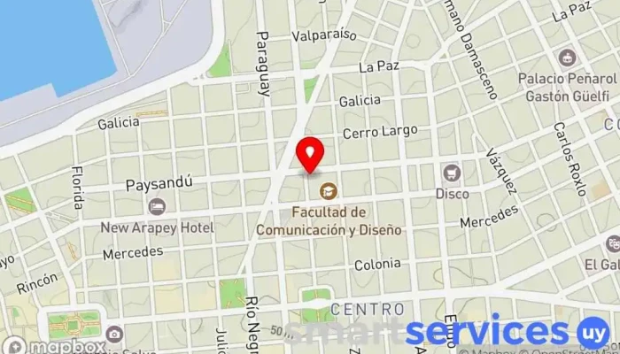 mapa de Escar Electrónica Tienda de electrónica, Tienda de electrodomésticos, Tienda de software en Montevideo