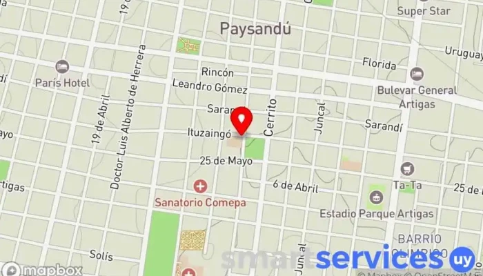 mapa de Escuela 2 de práctica Jose Gervasio Artigas Escuela en Paysandú