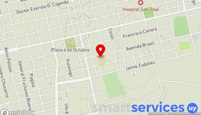 mapa de Escuela 68 Guyunusa T/C Colegio público en San José de Mayo