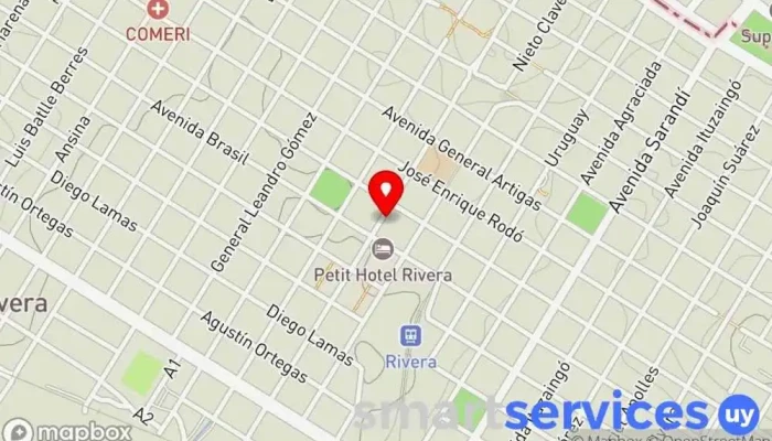 mapa de Escuela Cristiana de Rivera Escuela en Rivera