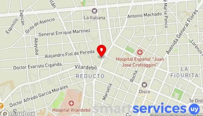 mapa de Escuela De Educacion Artistica. Hugo Balzo Colegio público en Montevideo