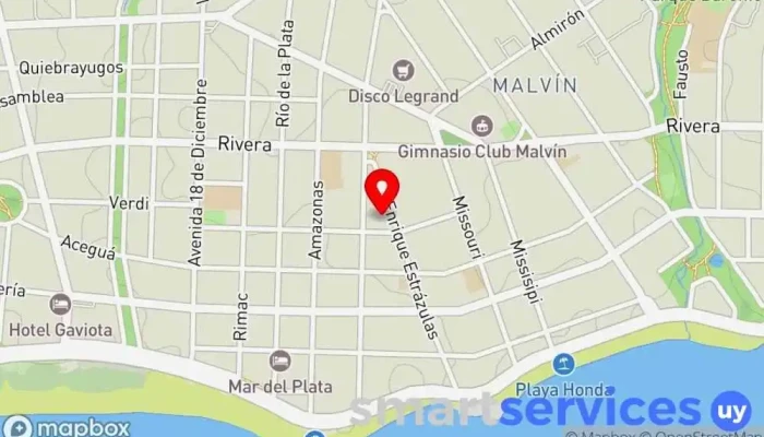 mapa de Escuela Experimental de Malvín Colegio público en Montevideo