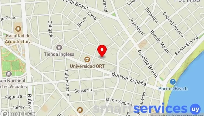 mapa de Escuela Integral Centro educativo, Colegio privado en Montevideo