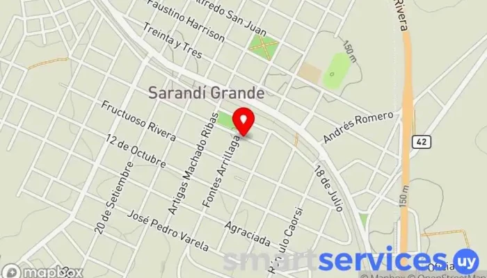 mapa de Escuela N 7, Simón Bolívar Escuela en Sarandí Grande