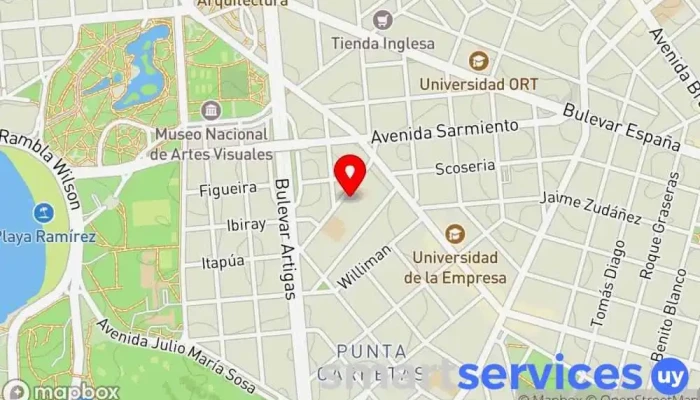 mapa de Escuela N° 3 Francia Colegio público, Educación en Montevideo