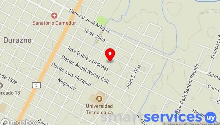 mapa de Escuela Nº 10 Emilio Penza Escuela primaria en Durazno