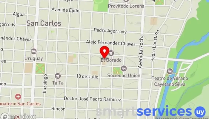 mapa de Escuela Nº 3 Juan de Dios Curbelo Escuela en San Carlos