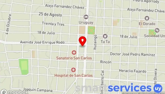 mapa de Escuela Nº 8 Jose Enrique Rodo Escuela primaria en San Carlos