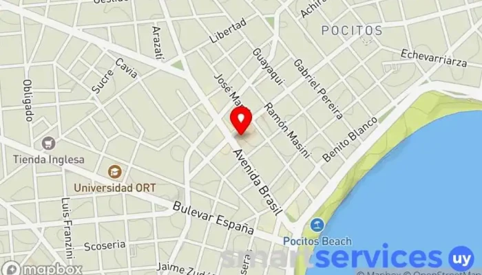 mapa de Escuela Primaria Brasil N° 17 Colegio público, Escuela primaria en Montevideo