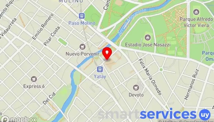 mapa de Escuela Técnica de Paso Molino Instituto de secundaria en Montevideo